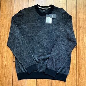 BOSS Men's Black 100% Virgin Wool Crewneck Sweater Size L